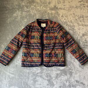 Forever 21 Quilted Jacket Women's Size M Southwestern Aztec Print Zip Up Bomber
